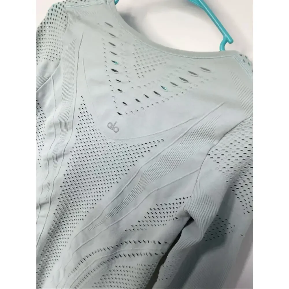 Alo Yoga Sage Green Lark Long Sleeve Top - Women's size Small